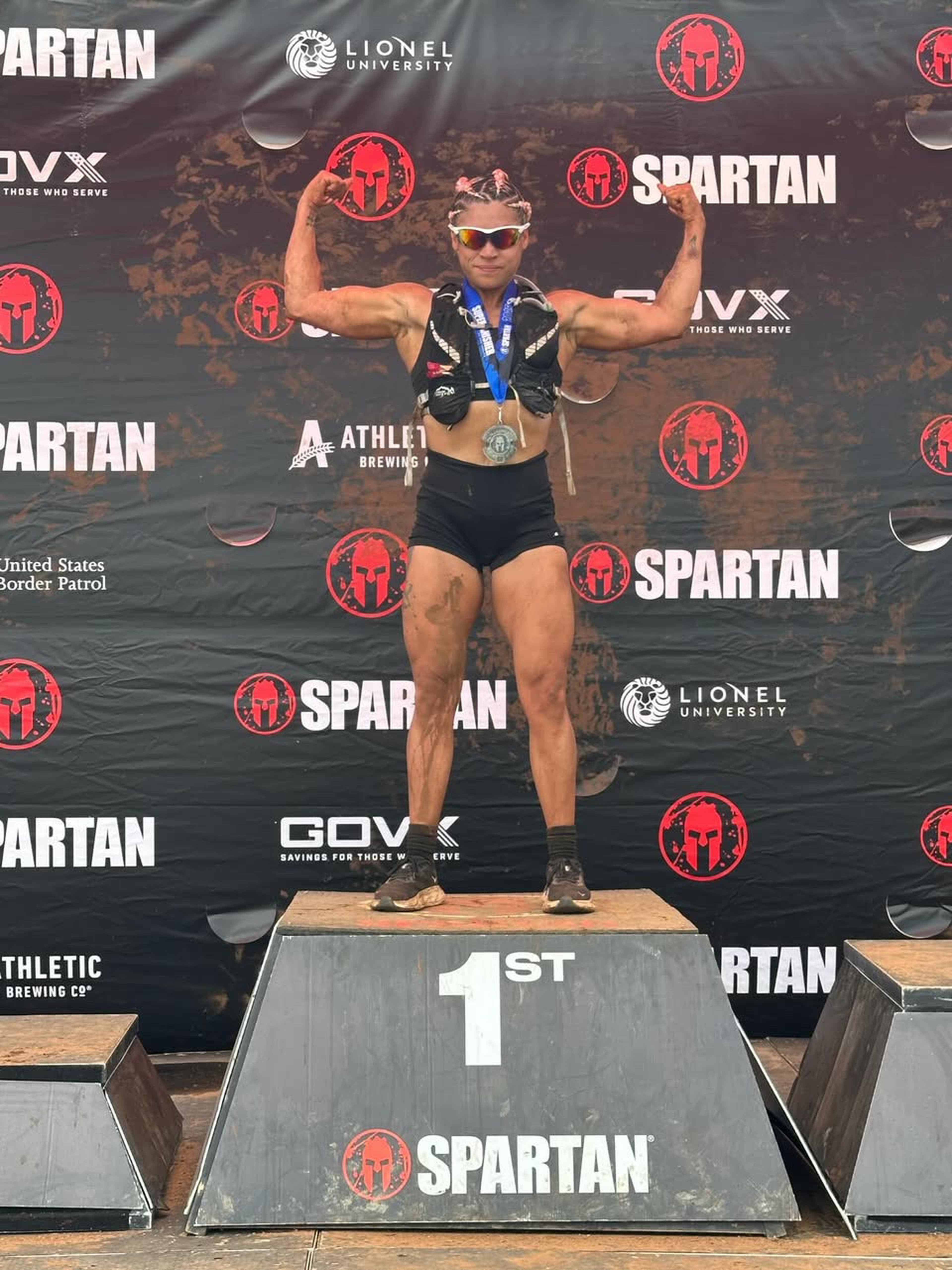 Karen Lopez — Spartan race 1st-place podium